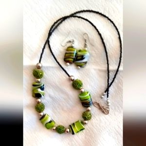 Necklace and earring set handmade